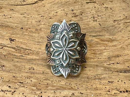 Sterling Silver Mandala Wrap Ring