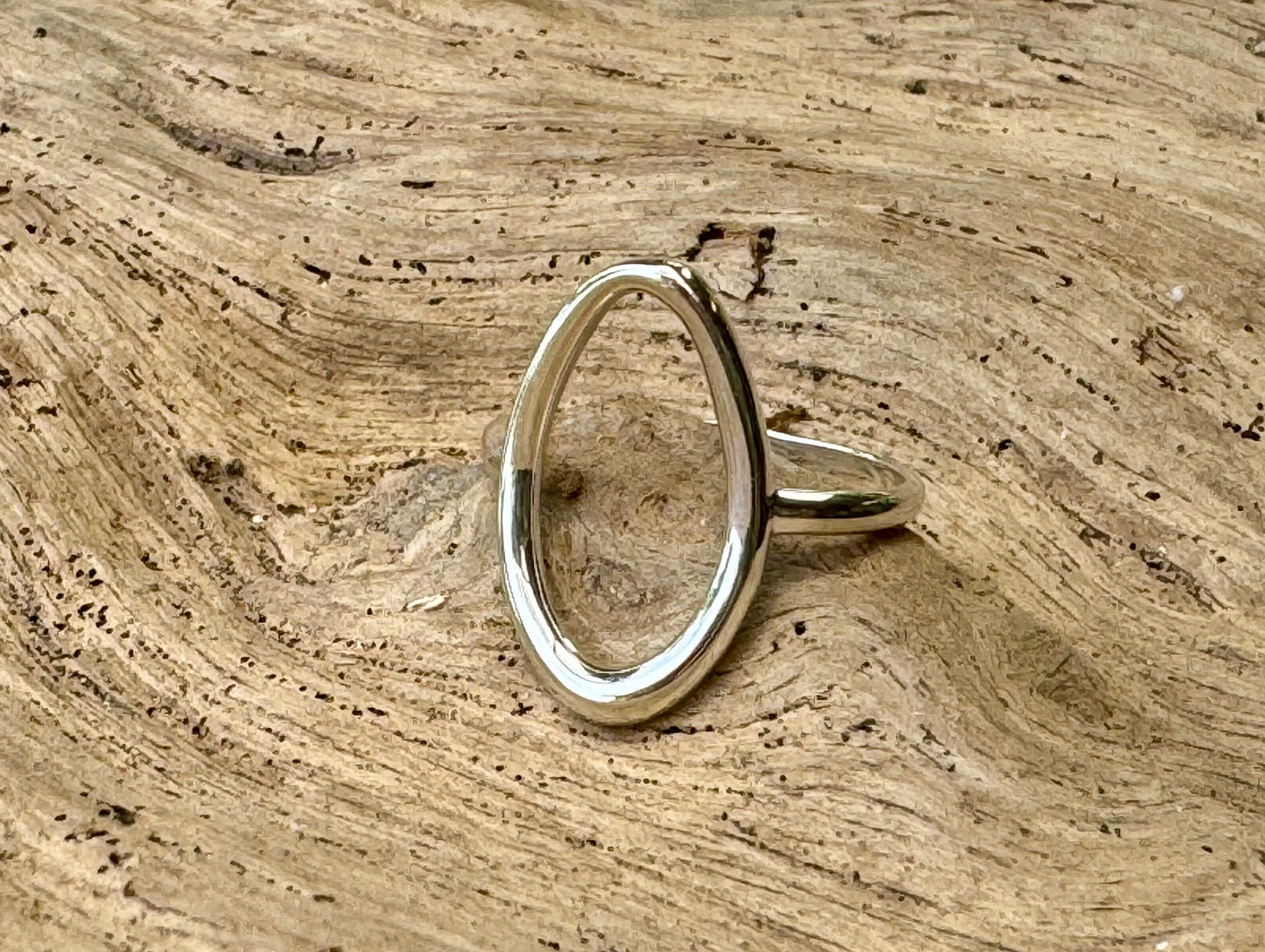 Sterling Silver Organic Oval Ring