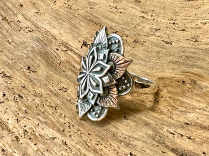 Sterling Silver Mandala Wrap Ring