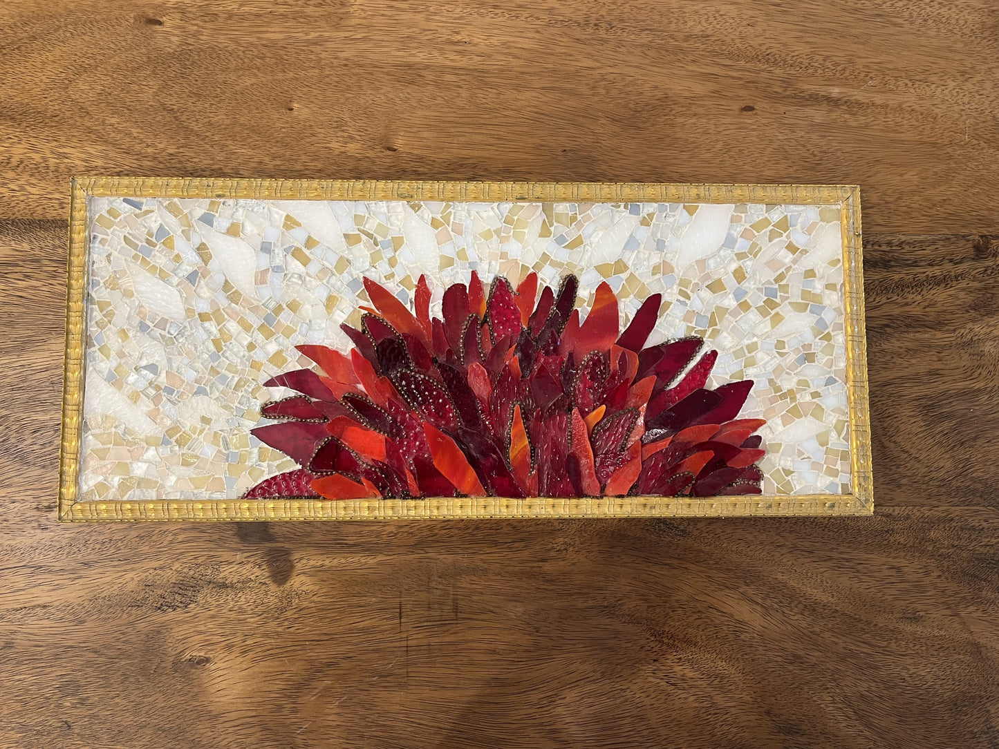 Flaming Flower Glass Mosaic Art