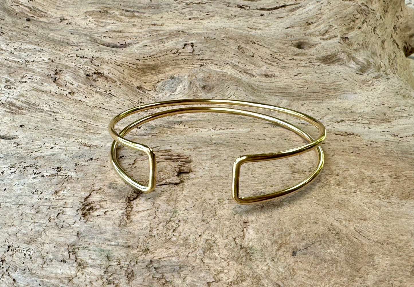 14K Gold Filled Handforged Squared Cuff Bracelet