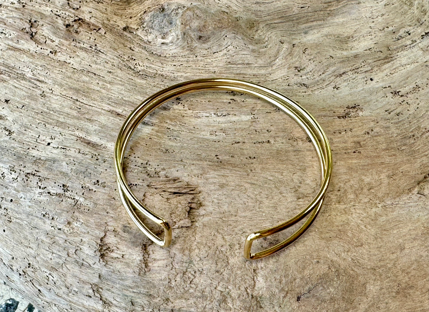 14K Gold Filled Handforged Squared Cuff Bracelet