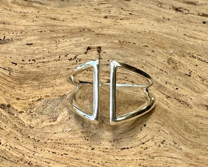 Sterling Silver Double Triangle Adjustable Ring