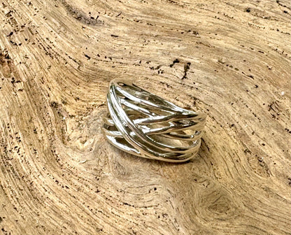 Sterling Silver Criss Crossed Ring