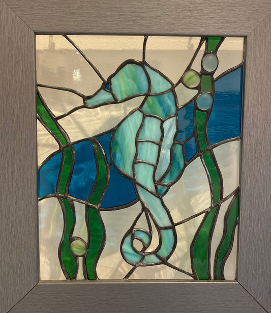 Sea Horse in Wooden Frame