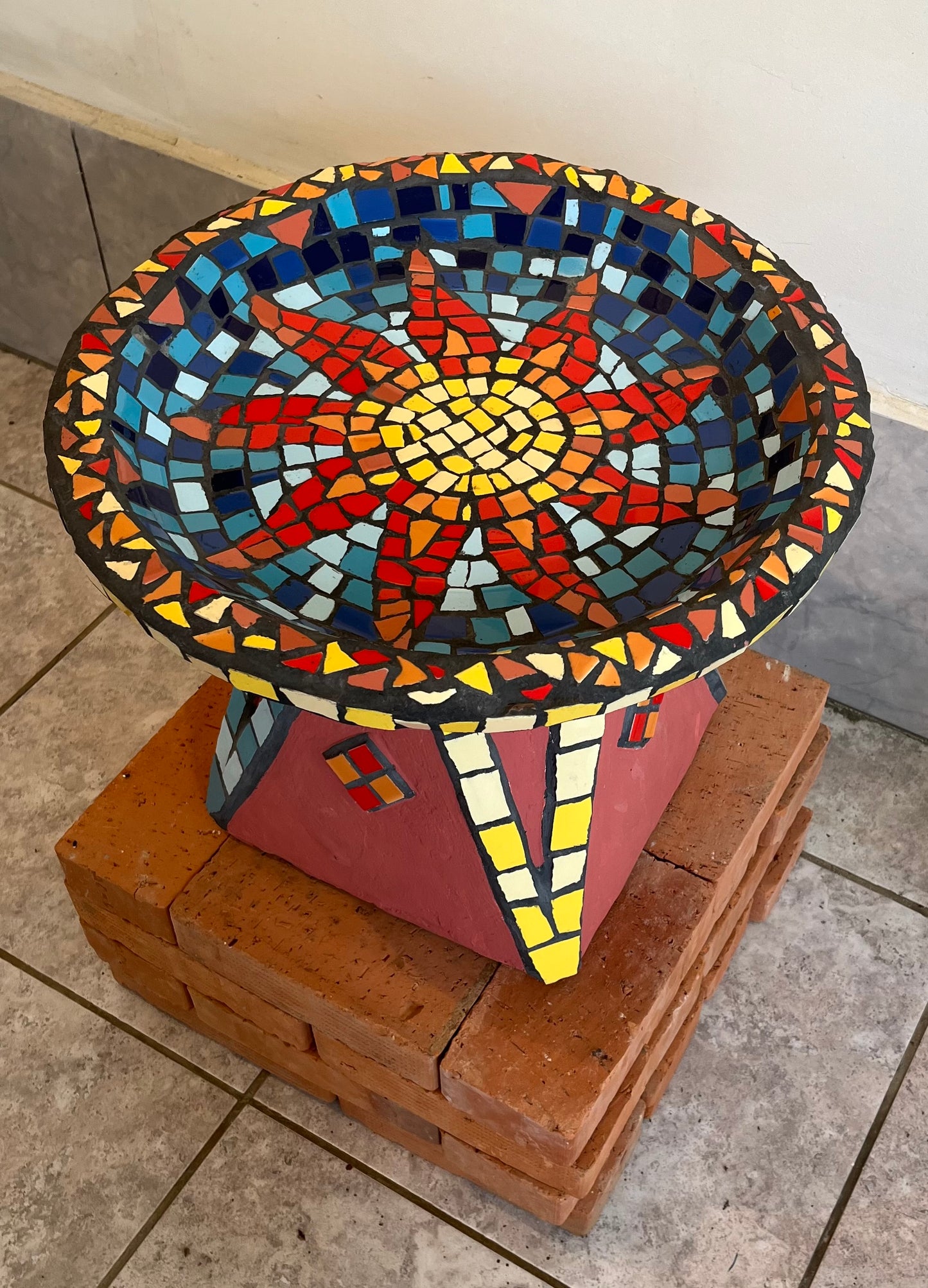 Mosaic Bird Bath