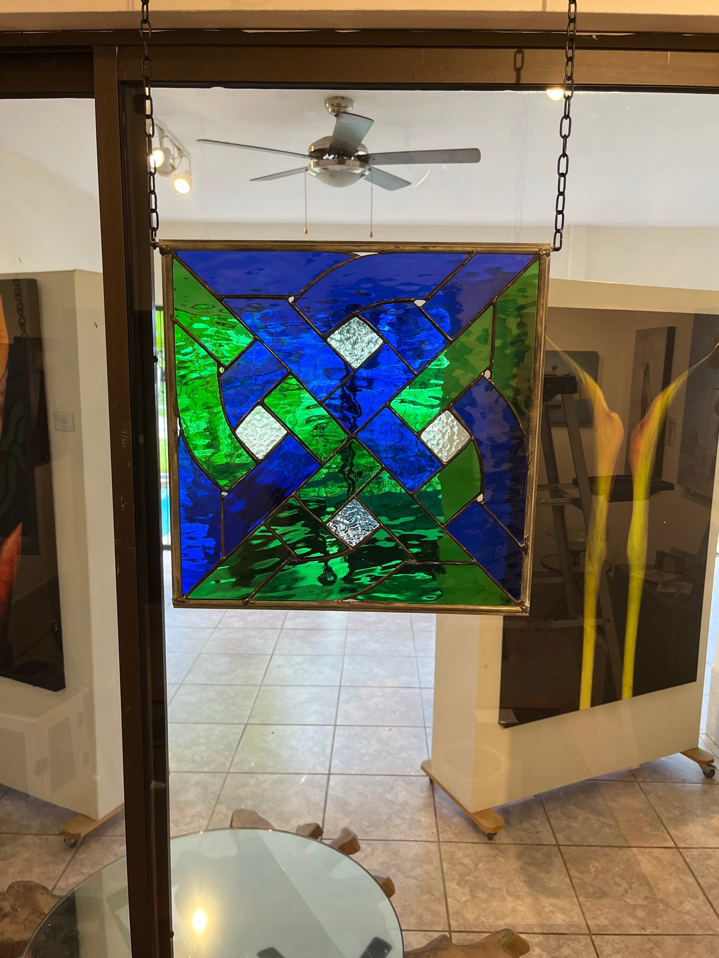 Earth and Sky Celtic Knot Stained Glass