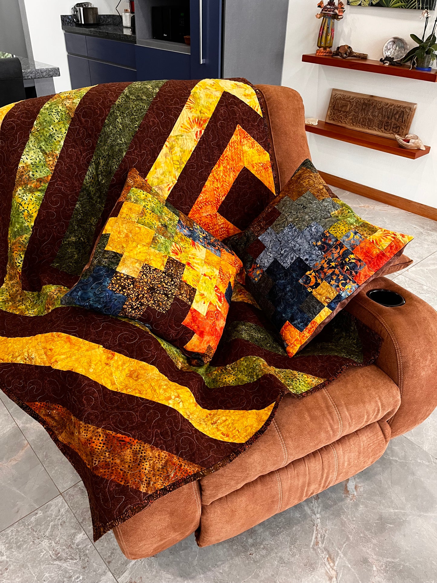 Cosy handmade lap-size quilts for comfort,  decor and gifts