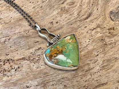 Verdant Shield - Turquoise and Sterling Silver