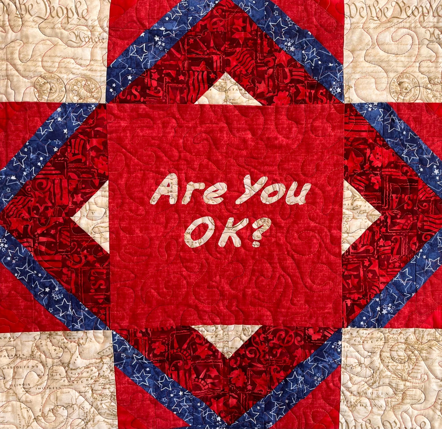 "Are You OK" Quilted Wall Hanging