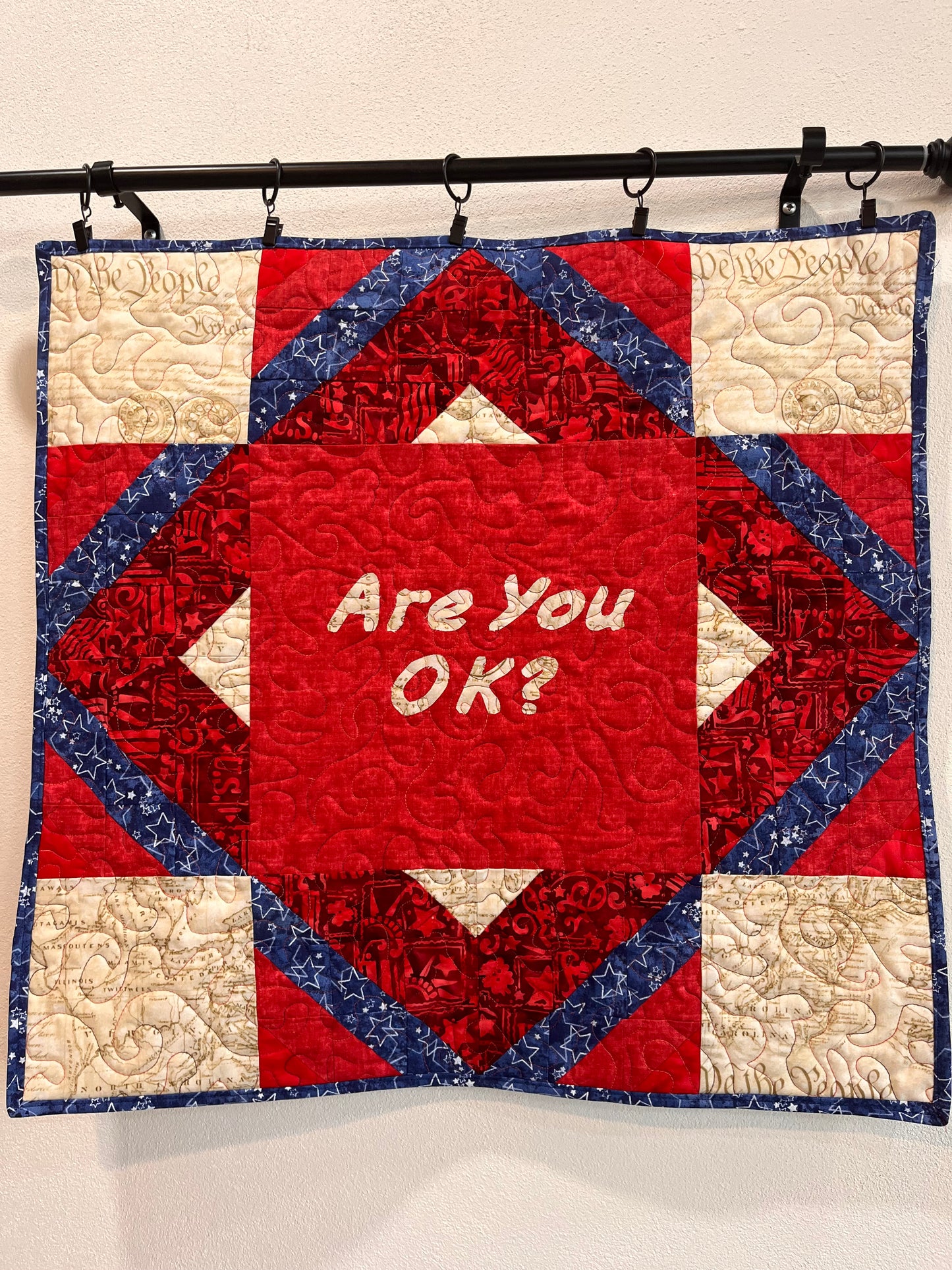 "Are You OK" Quilted Wall Hanging