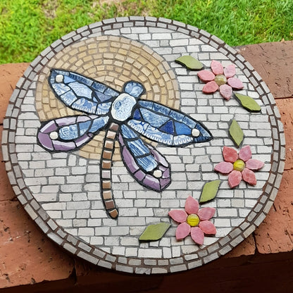 Mosaic Dragonflies with Moon Wall Plaques