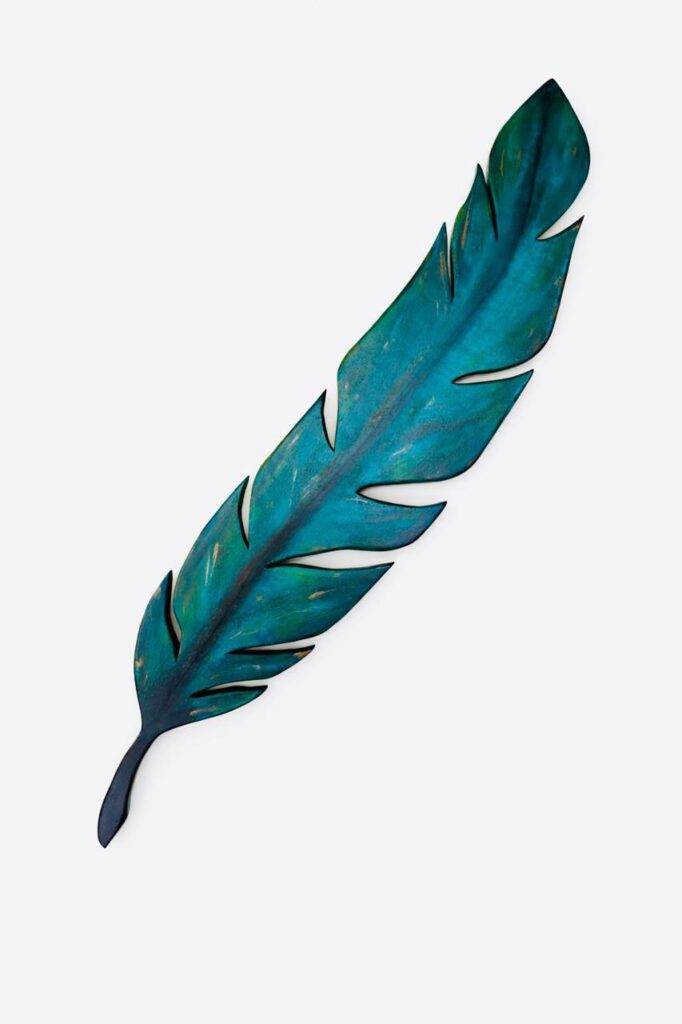 Carved and Painted Feather